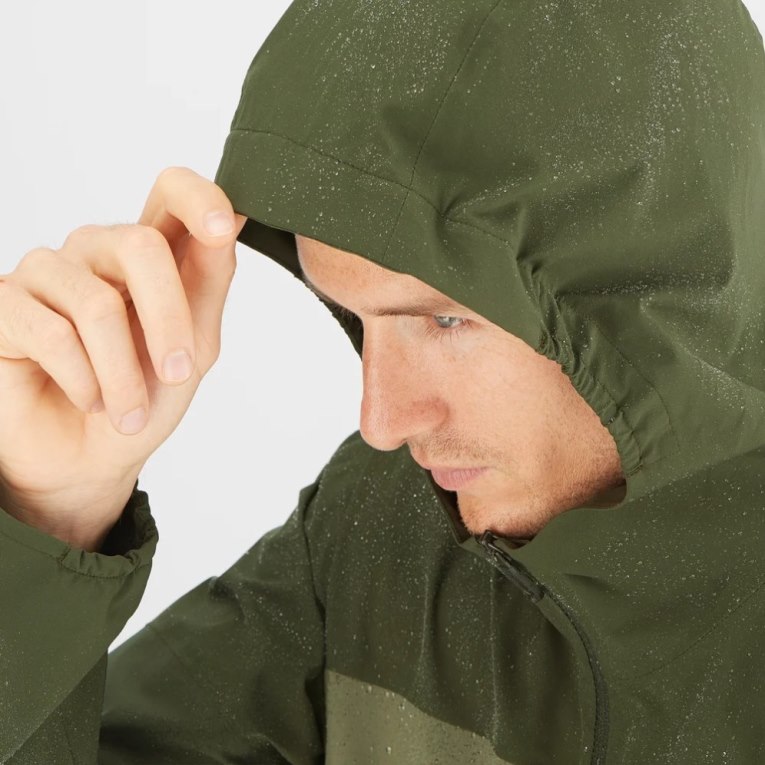Chaquetas Shell Salomon Outrack Impermeables 2.5L Hombre Verde Oliva | MX RCHG810